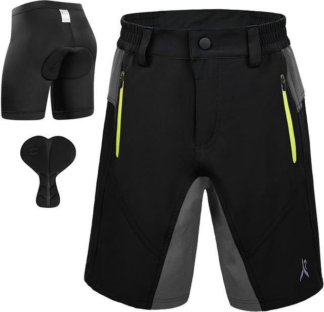 Product image of Kids Padded Bike Shorts with Padding Boys Teen Cycling Mountain Biking Shorts Zipper Pockets
