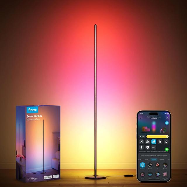 Product image of Govee RGBIC Floor Lamp, LED Corner Lamp Works with Alexa, 1000 Lumen Smart Modern Floor Lamp with Music Sync and 16 Million DIY Colors, Color Changing Standing Lamp for Bedroom Living Room Black