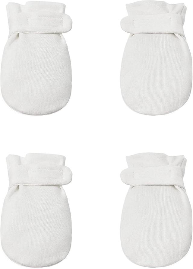 Product image of Newborn Baby No Scratch Mittens Stay On, 100% Cotton Breathable, Adjustable Infant Gloves for Baby Boys Girls Mittens