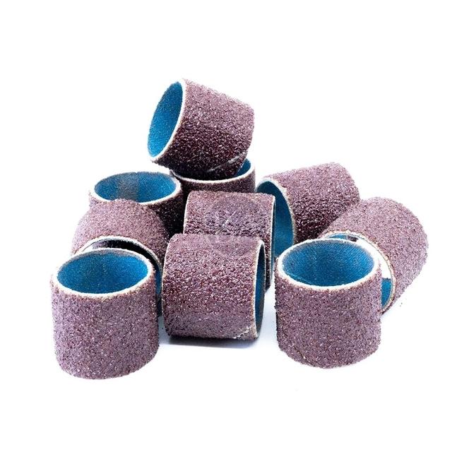 Product image of Benchmark Abrasives 1" x 1" Aluminum Oxide Abrasive Spiral Bands for Rotary Tools, Drum Sleeves for Sanding Deburring Blending Polishing on Metals Plastic Wood Rubber (10 Pack) - 80 Grit