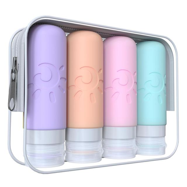 Product image of Travel Bottles for Toiletries, TSA Approved Travel Containers 3oz Leak Proof Travel Tubs Refillable Liquid Travel Accessories for Shampoo Conditioner Lotion Body Wash(Multicolored C)