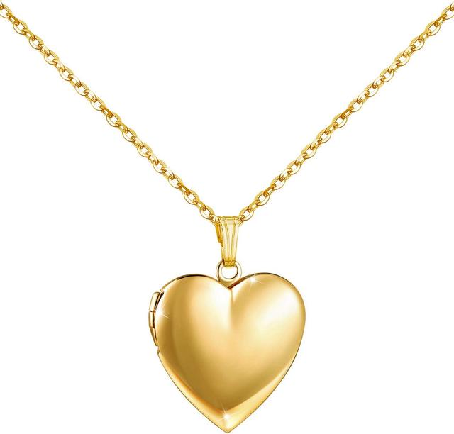 Product image of YOUFENG Love Heart Locket Necklace that Holds Pictures Polished Lockets Necklaces Birthday Gifts