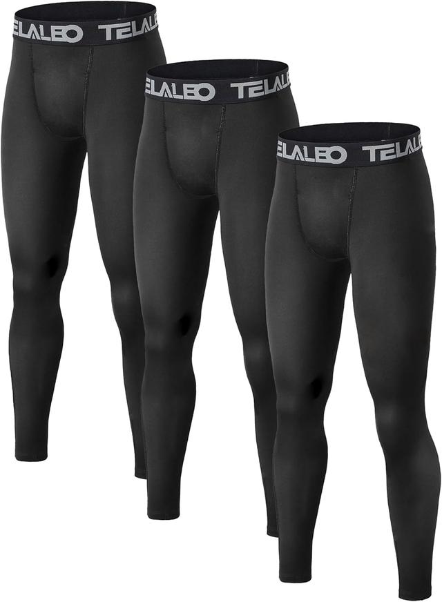 Product image of 1 or 2 Pack Boys Thermal Compression Leggings Pants Youth Fleece Lined Base Layer Tights Cold Weather Gear