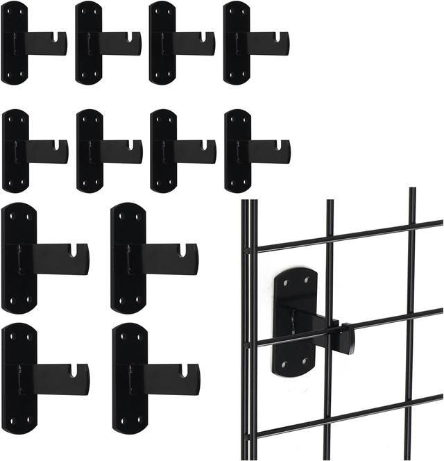 Product image of Gridwall Mount Brackets for Grid or Slatgrid Panels Box of 12 Pcs Black