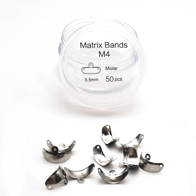 Product image of Dental Matrix Ring Set, Dental Sectional Contoured Matrix Bands Nickel Titanium Clamping Clip Ring Dental Separation Ring Dentist Tools (50Pcs m4 5.5mm)