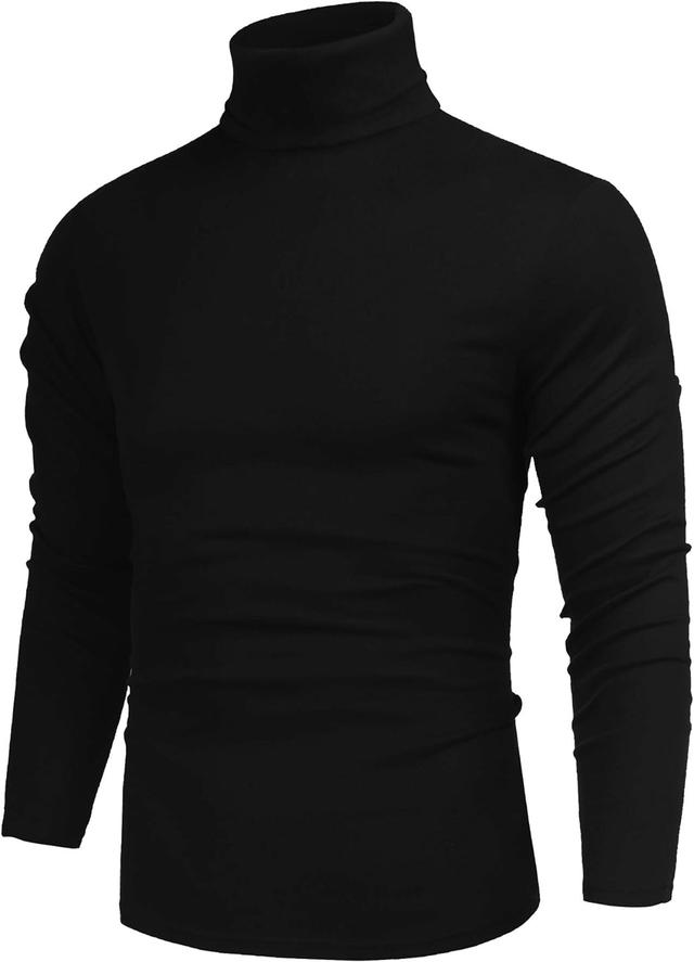 Product image of Poriff Men's Casual Slim Fit Basic Tops Knitted Lightweight Turtleneck Pullover Sweater