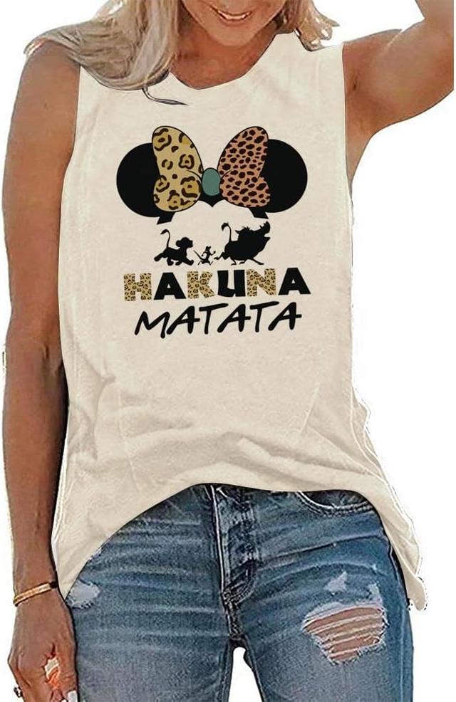 Product image of T&Twenties Tank Top for Women,Hakuna Matata Letter Printed Top Tees Funny Inspirational Casual Graphic Tops