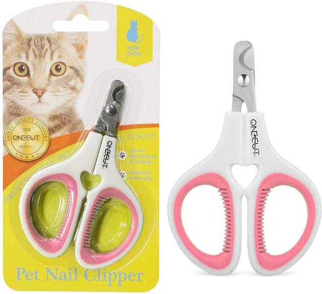 Product image of OneCut Pet Nail Clippers, Update Version Cat & Kitten Claw Nail Clippers for Trimming, Professional Pet Nail Clippers Best for a Cat, Puppy,Rabbit, Kitten & Small Dog,Sharp & Safe (Pink)