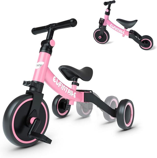 Product image of besrey 5 in 1 Toddler Bike for 1 Year to 4 Years Old Kids, Toddler Tricycle Kids Trikes Tricycle, Toys for Boy & Girl, Balance Training, Removable Pedals