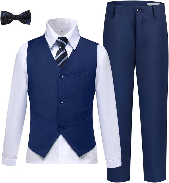Product image of Boys Suits Slim Fit Toddler Tuxedo Suit Set for Teen Boys Communion Dress Clothes Kids Wedding Ring Bearer Outfit