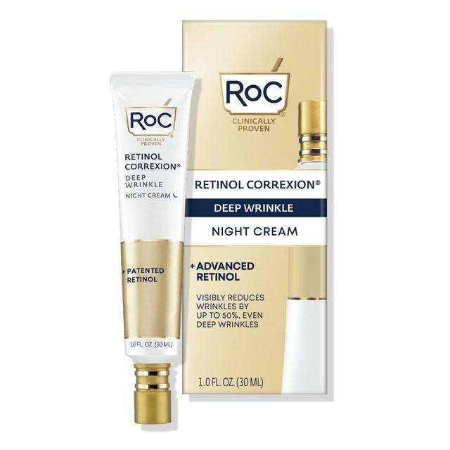 Product image of RoC Retinol Correxion Deep Wrinkle Anti-Aging Night Cream, Daily Face Moisturizer with Shea Butter, Glycolic Acid and Squalane, Skin Care Treatment, 1 Ounces (Packaging May Vary)