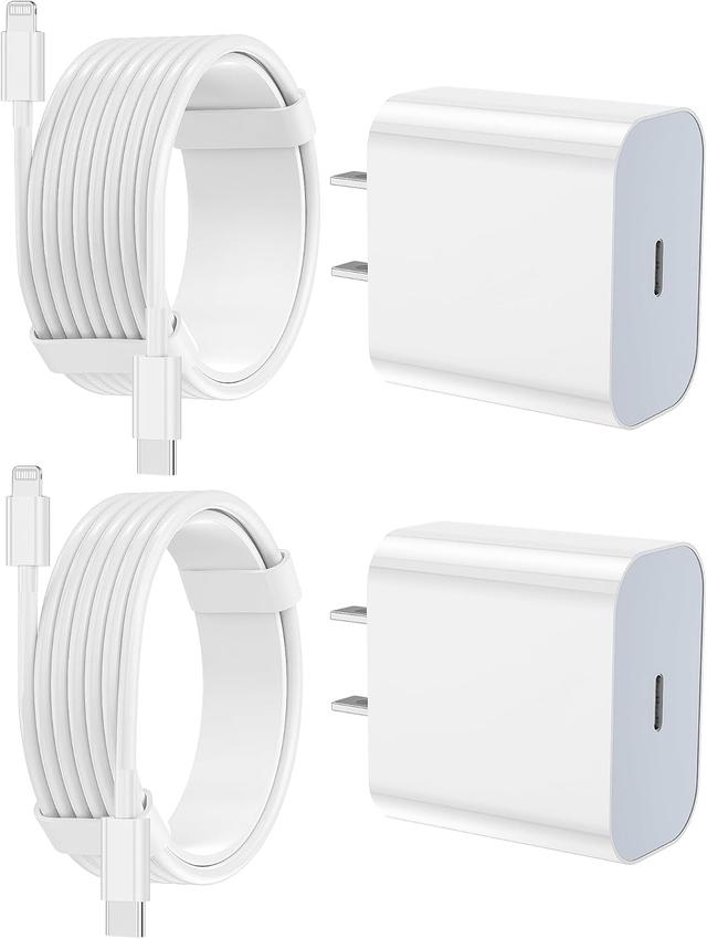 Product image of iPhone Charger Fast Charging 2 Pack Type C Wall Charger Block with 2 Pack [6FT&10FT] Long USB C to Lightning Cable for iPhone 14/13/12/12 Pro Max/11/Xs Max/XR/X,AirPods Pro