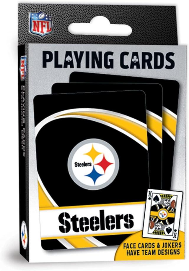 Product image of MasterPieces - NFL Playing Cards, Officially Licensed Pittsburgh Steelers Football Deck, Family Games for Adults and Kids, Standard Index
