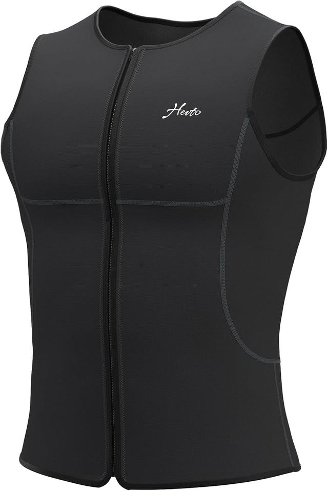 Product image of Hevto Men Wetsuit Tops and Vest 3/2mm Neoprene Jacket Surfing Swimming Front Zip Wet Suit for Water Sports