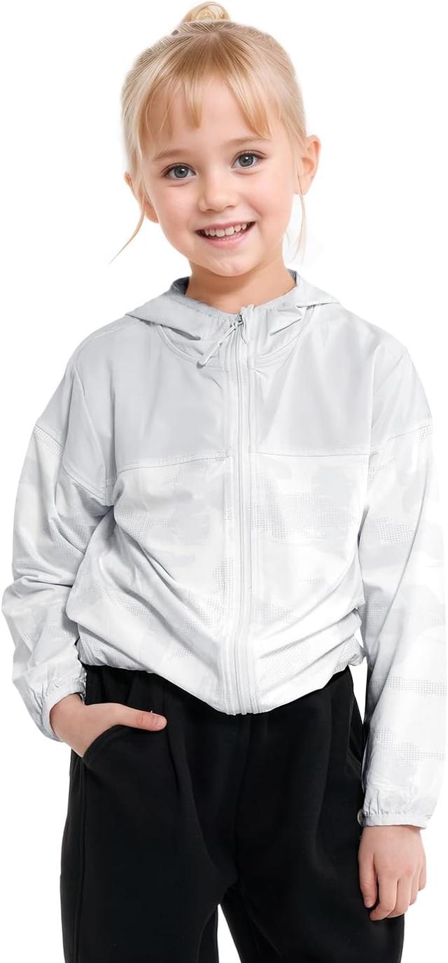 Product image of JiAmy Girl's Athletic Hoodie Zip Up Sun Protection Jacket Cooling Camo Shirt for Active Running Outdoor