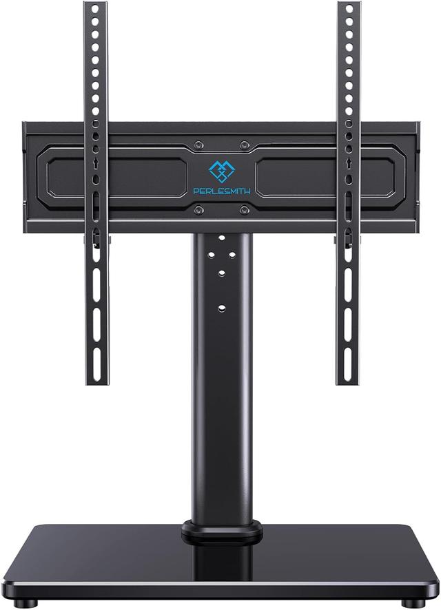 Product image of PERLESMITH Universal Swivel TV Stand for 24-60 inch TVs up to 99 lbs, 8 Height Adjustable Table Top TV Stand, TV Base Stand with Tempered Glass Base, Max VESA 400x400mm, PSTVS33
