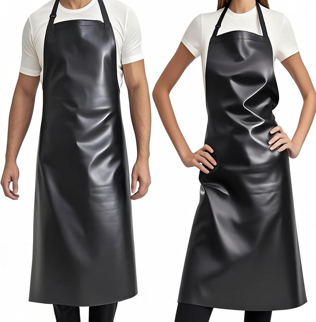 Product image of GoldPig 2 Pack Waterproof Apron Rubber Vinyl Heavy Duty Aprons for Adults - Chemical Resistant Adjustable Bib 40" Extra Long Industrial Work Apron for Grilling Dishwashing Lab Kitchen Butcher