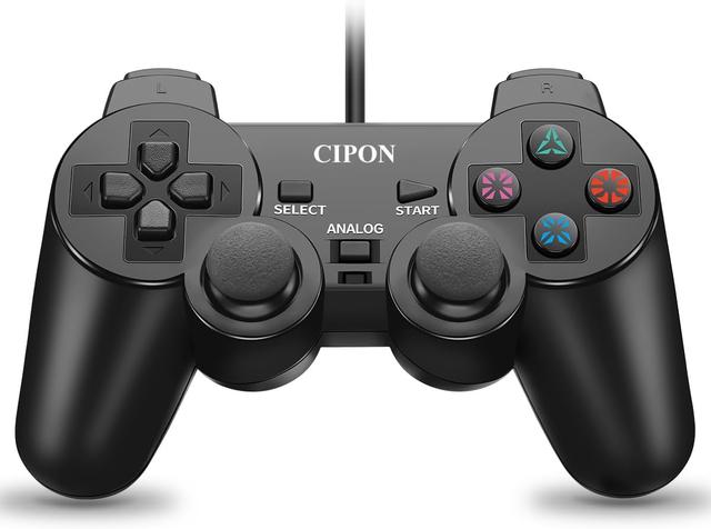 Product image of Cipon Wired Controller Compatible with PS-2 Console, Black Remote Controllers Gamepad with 71 IN Cable