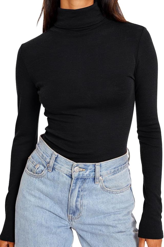 Product image of Trendy Queen Women's Turtleneck Long Sleeve Shirts Fall Fashion Basic Thermal Underwear Tops Winter Clothes 2025