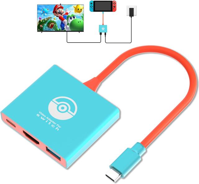Product image of Switch Docking Station for Nintendo TV Dock Adapter, Portable Switch Docking Station for Nintendo Switch/OLED/Steam Deck with 4K/60Hz, Replacement TV Dock Adapter for Switch