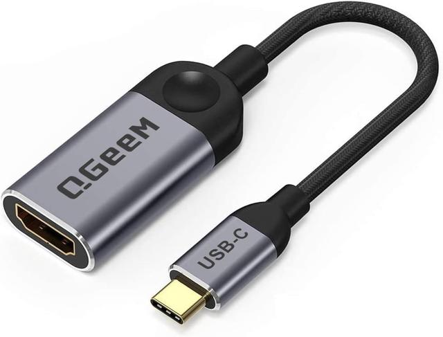 Product image of QGeeM USB C to HDMI Adapter 4K Cable, USB Type-C to HDMI Adapter [Thunderbolt 3/4 Compatible] for Laptop MacBook Pro/Air, iPhone15 16 Pro/max,GalaxyS8-S23,XPS,Pixelbook,Thinkpad,Surface,Ipad Pro etc.
