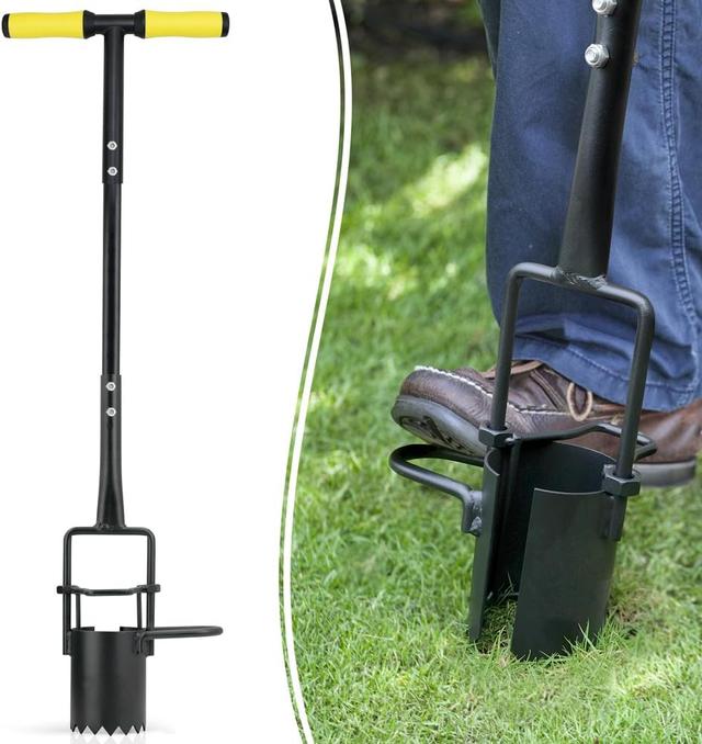 Product image of Colwelt Bulb Planter Tool Long Handle, Serrated Base Gardening Bulb Transplanter with Soft Grip, Heavy Duty Long Handled Bulb Planter Sod Plugger for Digging Holes to Plant Tulips, Iris, Daffodils