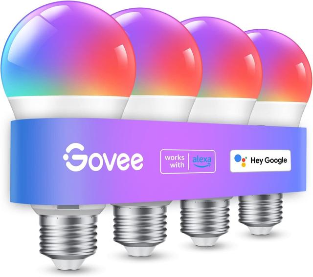 Product image of Govee Smart Light Bulbs, Color Changing Light Bulb, Work with Alexa and Google Assistant, 16 Million Colors RGBWW, WiFi & Bluetooth LED Light Bulbs, Music Sync, A19, 800 Lumens, 4 Pack