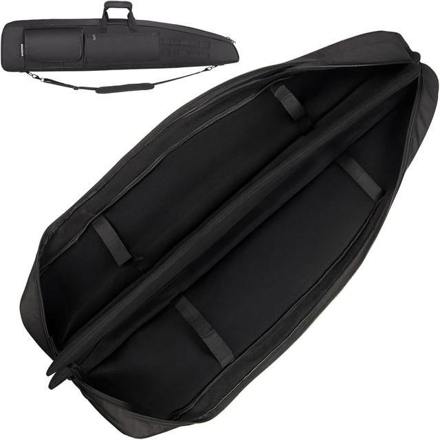 Product image of Soft Double Shotgun Rifle Case 38” 42” 44” 46" 52" Long Gun Bag w/Padded Handle - Adjustable Sling Dual Lockable Zippers, Multiple Magazine Holder Pouches Outdoor Tactical Accessory Bags