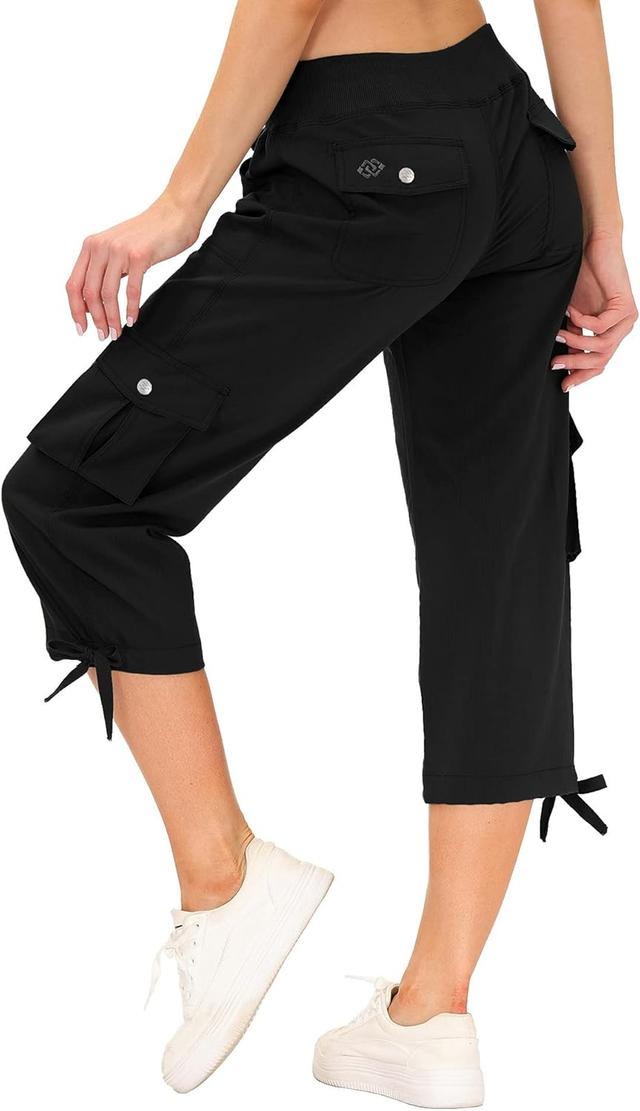 Product image of MoFiz Women's Cargo Capris Hiking Pants Lightweight Quick Dry Outdoor Athletic Travel Casual Loose Comfy Cute Pockets