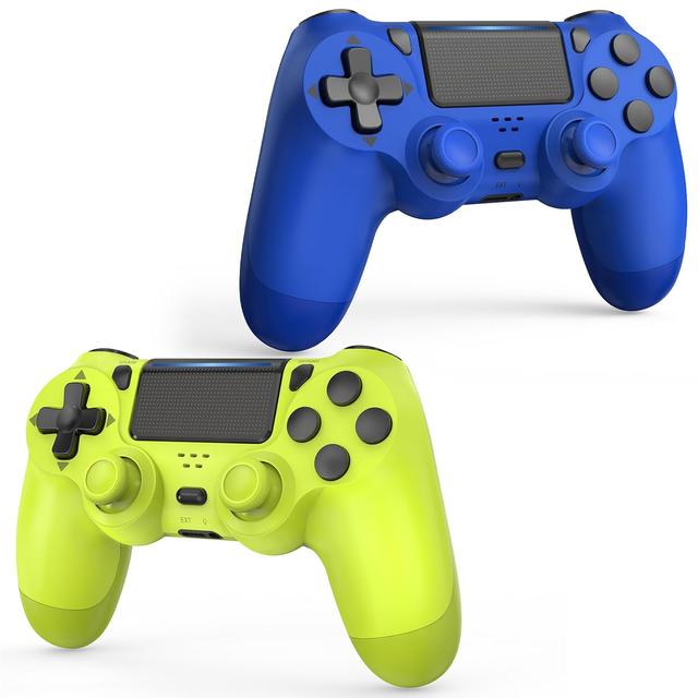 Product image of SHINXIN 2 Pack Wireless Controller Compatible with PS4/Slim/Pro/PC with Dual Vibration/3.5mm Audio/Type-C Port and 2 pcs Type-C Cable (Blue + Green)