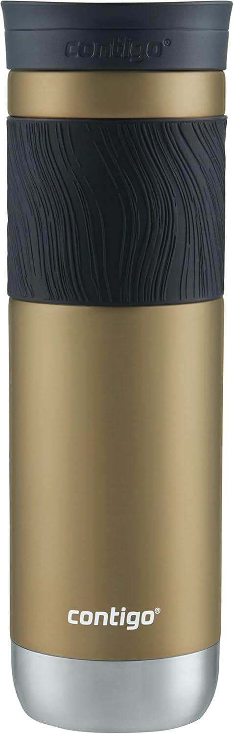 Product image of Contigo Byron Vacuum-Insulated Stainless Steel Travel Mug 24oz Chardonnay Color with Leak-Proof Lid Keeps Beverages Hot or Cold Perfect for Coffee Lovers Travelers Campers and Outdoor Activities