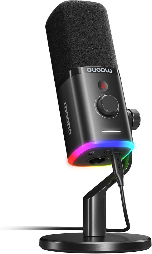 Product image of MAONO Dynamic Gaming Microphone: USB XLR Dynamic Computer Microphone with Software-RGB PC Mic for Gamer-Podcast Mic Kit for Streaming Recording Studio YouTube Content Creation Online Chat PD100X