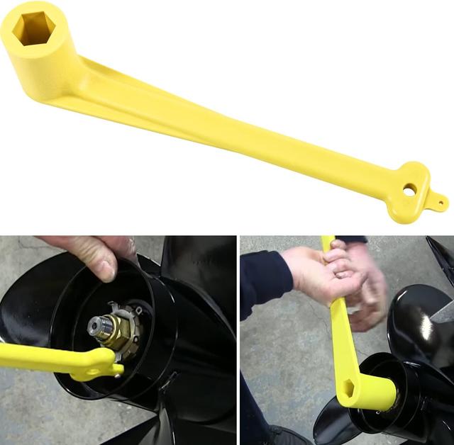 Product image of Camoo Polymer Propeller Wrench 1-1/16" Nut Wrench For Mercury Mercruiser Alpha OMC Johnson Evinrude 40HP & UP, Replaces 91-859046Q4 Light Weight, Yellow, Rustproof Plastic (27mm)