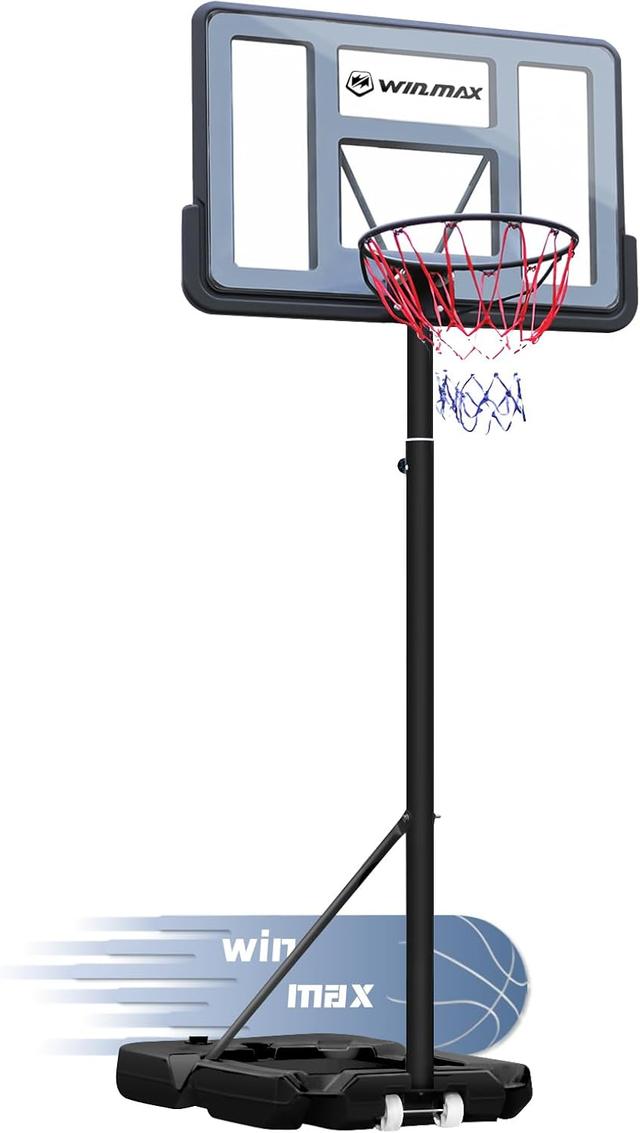 Product image of WIN.MAX Basketball Hoop Outdoor 3.8-10ft Adjustable Height, 44inch Backboard, Swimming Pool Basketball Hoop & Goal for Kids/Adults Indoor