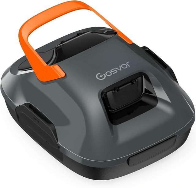Product image of Cordless Robotic Pool Cleaner, Lasts 90 Min, Automatic Vacuum for Above-Ground Pools up to 860 Sq.ft, Portable, Self-Parking, Orange