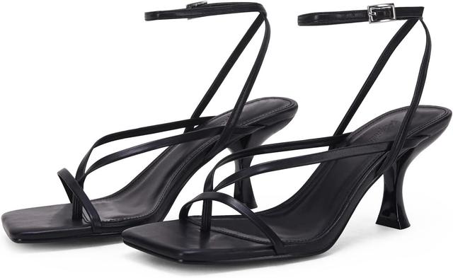 Product image of PiePieBuy Women's Lace Up Heeled Sandals Square Flip Flop High Heels Strappy Party Shoes