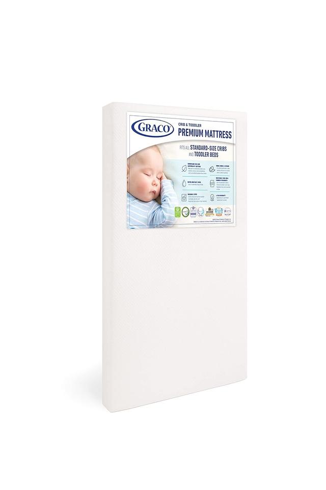 Product image of Graco Premium Crib & Toddler Mattress – GREENGUARD Gold Certified & CertiPUR-US Certified, Fits All Standard Crib & Toddler Beds, Waterproof Sleep Surface, Machine-Washable Outer Cover for Easy Care