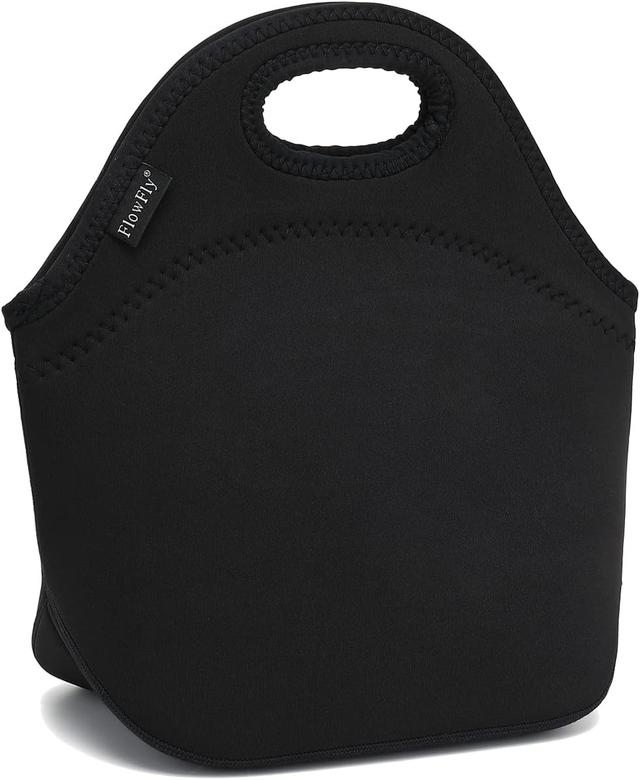 Product image of FlowFly Neoprene kids Lunch box Insulated Soft Bag Mini Cooler Thermal Meal Tote Kit for Boys, Girls,Men,Women,School,Work, Office,Black