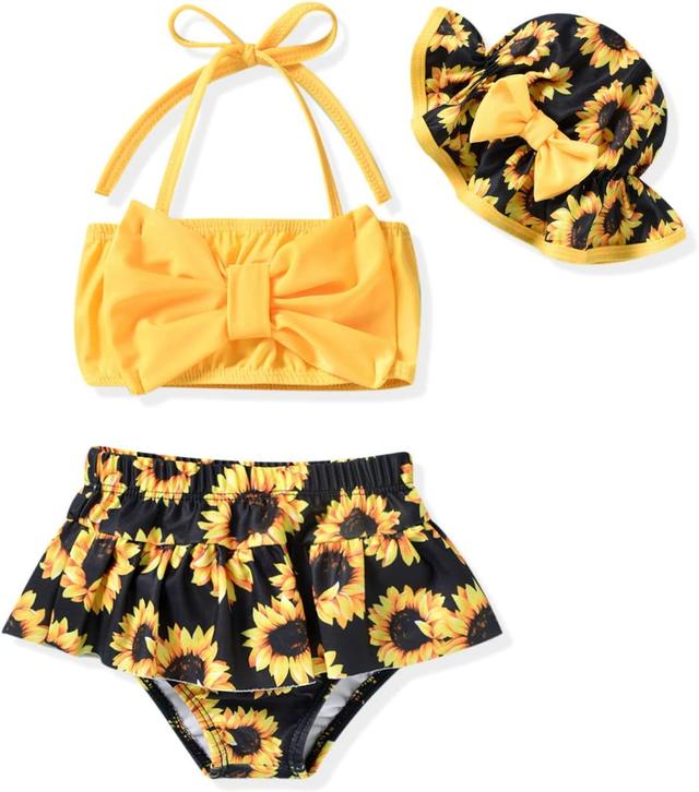Product image of Aalizzwell Baby Girl 2-Piece Bikini Swimsuit with Hat