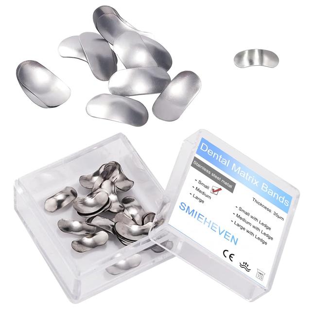 Product image of 35μm Dental Matrix Bands Metal Matrices Soft Tooth Interproximal Sectional Contoured Pack of 50 (Small)
