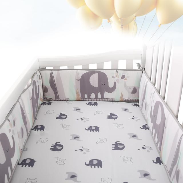 Product image of 4-Pcs Split Soft Mesh Padded Crash Pad - Soft Cushioned Edge Protector for Sides (Gray Elephant)