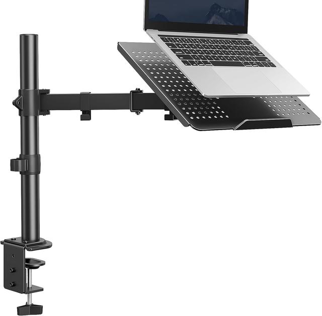 Product image of HUANUO Laptop Desk Mount - 17' to 32' Monitor Arm, Ventilated Tray, Fully Adjustable with Tilt, Swivel & Rotation, Holds up to 22 lbs