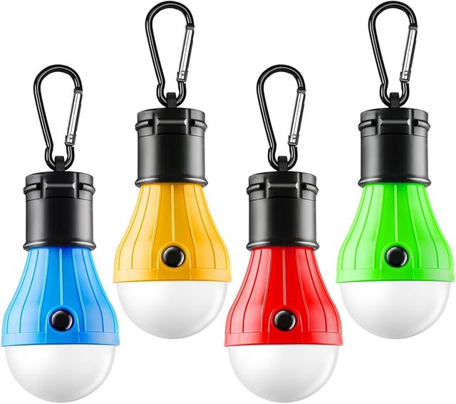Product image of Tent Lamp 4 Packs Portable LED Tent Lights Clip Hook Hurricane Emergency Lights LED Camping Lights Bulb Camping Lanterns Camping Equipment for Camping Hiking Backpacking Outage