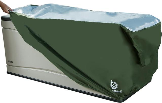 Product image of YardStash Deck Box Cover - Heavy Duty, Waterproof Covers for Outdoor Cushion Storage and Large Deck Boxes - Protects from Rain, Wind and Snow - XL - Green