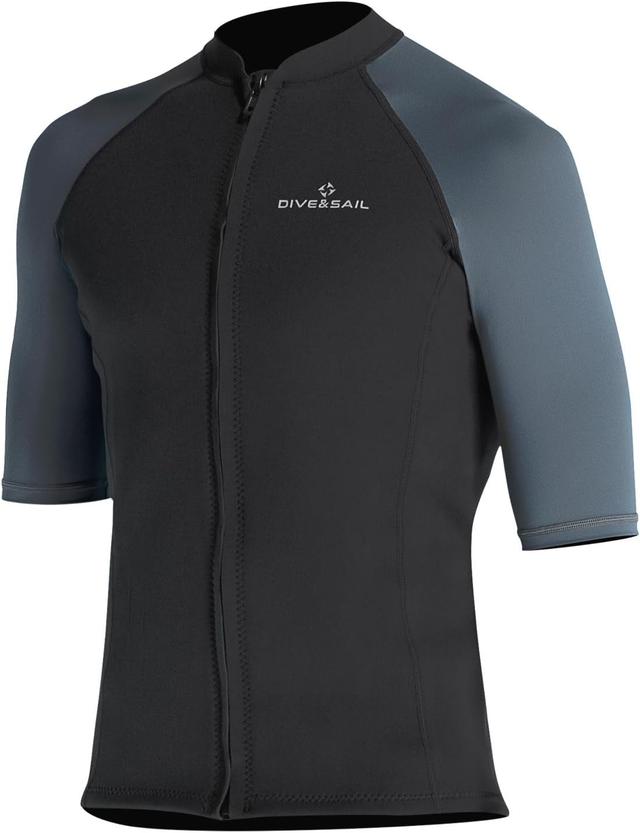Product image of Wetsuit Top Men Short Sleeve Front Zip Wetsuit Jacket 1.5mm Neoprene Swimsuit for Swimming Diving Surfing
