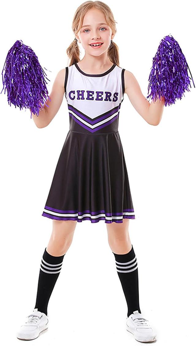 Product image of LOLANTA Girls Cheerleader Costumes Dresses Cheerleading Outfit Cheer Uniform Pom Poms