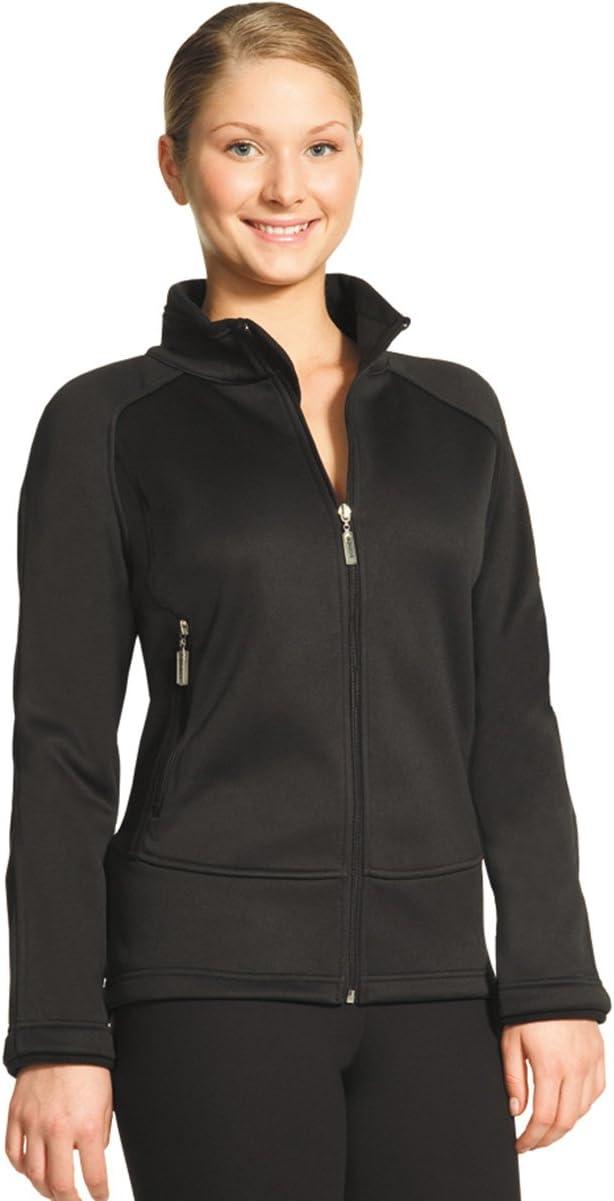 Product image of Girls Ladies Figure Skating Jacket - Ice Skating Black Microfiber Fleece Fitted Jacket 4730