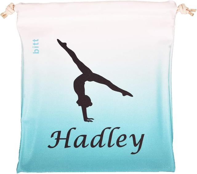 Product image of Personalized Gymnastics Grip Bag with Split Handstand in Ombre Colors - Customized Bag with Crystals Option