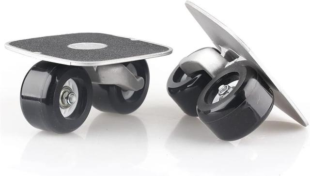 Product image of Black Portable Roller Road Drift Plate Skates Anti-Slip Board Aluminum Truck with PU Wheels with ABEC-7 608 Bearings