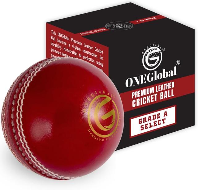 Product image of Select Leather Cricket Ball | 100% Handcrafted, 156g - 5.5oz, 4-Piece Construction | Ideal for T20, Net Practice, Training etc.